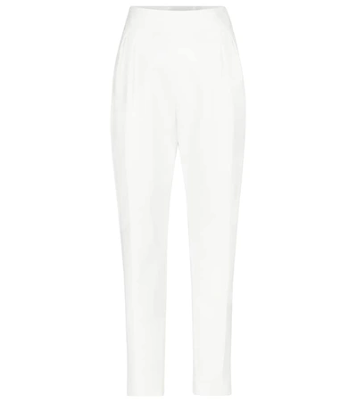Shop Khaite Connelly Faille Tapered Pants In White