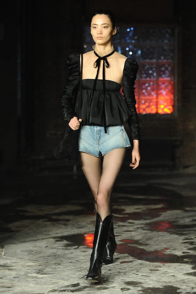 Shop Khaite Ann Velvet Minidress In Black
