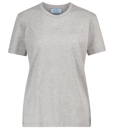 Prada Set Of Three Cotton Jersey T-shirts In Grey