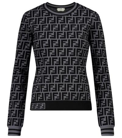 Shop Fendi Ff Sweater In Grey