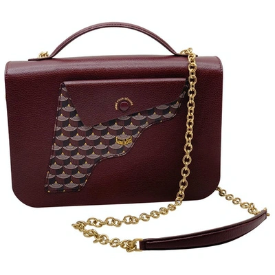 Pre-owned Fauré Le Page Calibre Leather Crossbody Bag In Burgundy