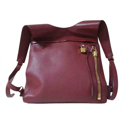 Pre-owned Tom Ford Burgundy Leather Backpack