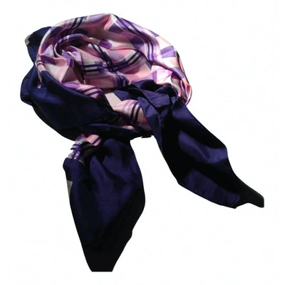 Pre-owned Givenchy Blue Silk Scarf