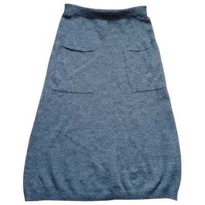 Pre-owned Benetton Anthracite Wool Skirt