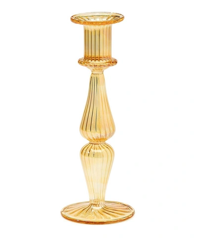 Shop Anna + Nina Phoebe Glass Candle Holder In Yellow