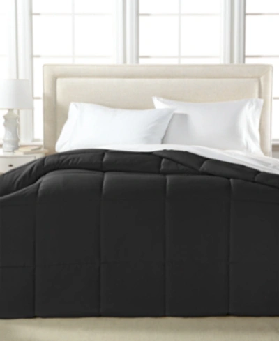 Shop Royal Luxe Color Hypoallergenic Down Alternative Light Warmth Microfiber Comforter, Twin, Created For Macy's In Black