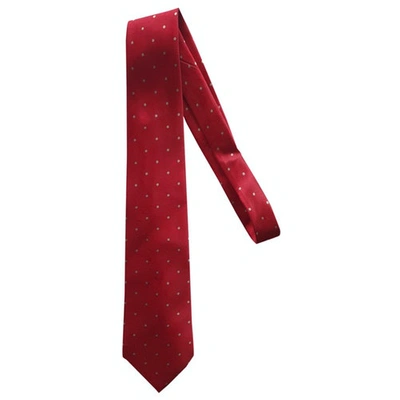 Pre-owned Lanvin Silk Tie In Burgundy