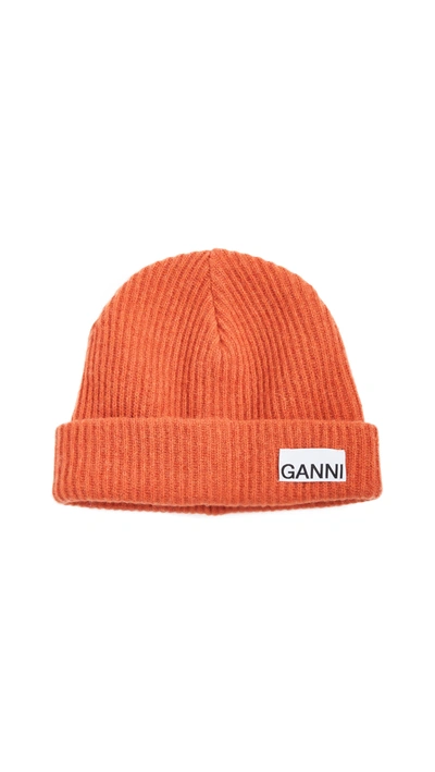 Shop Ganni Recycled Wool Knit In Flame
