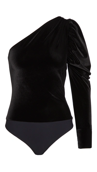 Shop Alix Dakota Velvet Bodysuit In Black