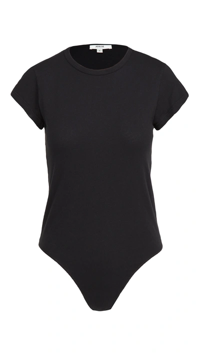 Shop Agolde Irina Thong Bodysuit In Nocturne