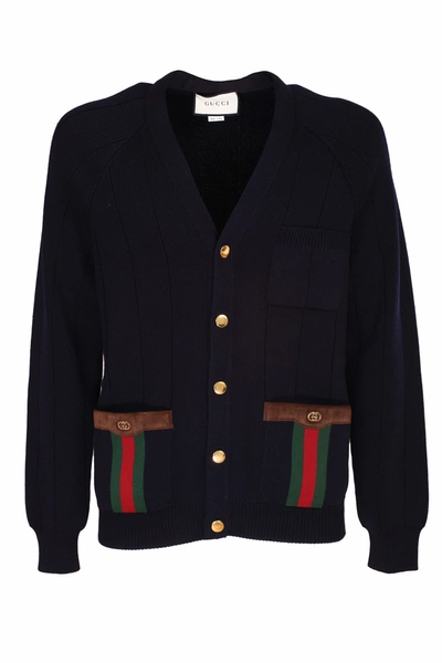 Shop Gucci Cardigan In Blu