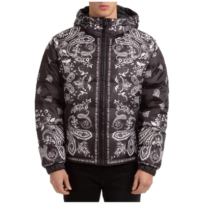 Shop Versace Jeans Couture Baroque Down Jacket In Nero