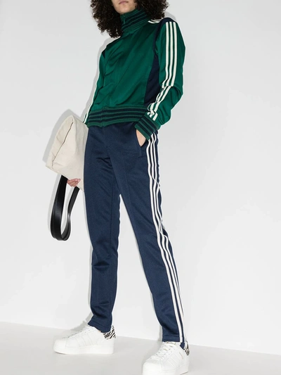 Shop Adidas Originals X Wales Bonner Striped Track Jacket In Green