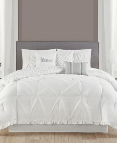 Shop Sanders Jessica  Ruffled 7 Piece California King Comforter Set Bedding In White