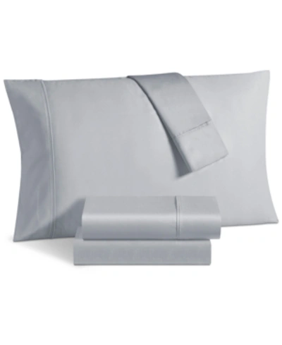 Shop Fairfield Square Collection 1000 Thread Count Solid Sateen 6 Pc. Sheet Set, Queen, Extra Deep Pocket, Created For Macy's In Light Grey