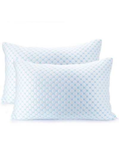 NESTL BEDDING HEAT AND MOISTURE REDUCING ICE SILK AND GEL INFUSED MEMORY FOAM 2-PACK PILLOW, STANDARD/QUEEN 