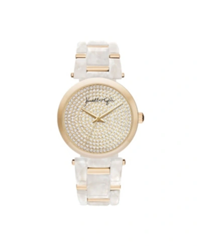 Shop Kendall + Kylie Women's  Mother Of Pearl Link With Gold Tone Accents Stainless Steel Strap Analog Wat In Open Misce