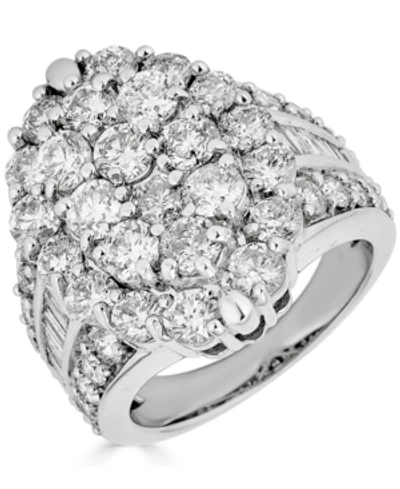 Shop Macy's Diamond Cluster Ring (5 Ct. T.w.) In 14k White Gold