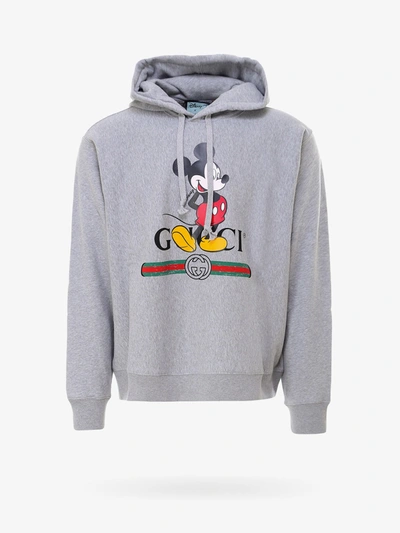 Gucci Mens Grey X Disney Mickey Mouse Logo Hoodie | ModeSens