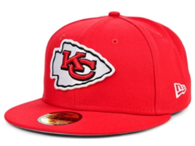 Shop New Era Kansas City Chiefs Team Color Basic 59 Fifty Fitted Cap In Red