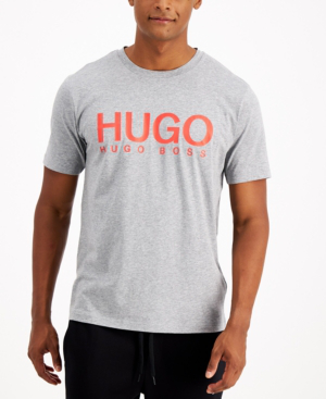 Hugo Dolive Logo T-shirt In Gray-grey | ModeSens