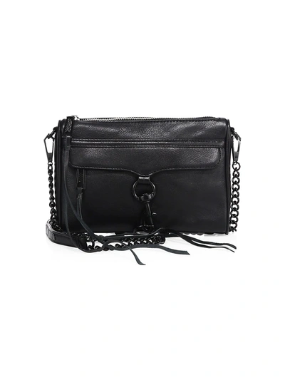 Shop Rebecca Minkoff Women's Mini M.a.c. Leather Crossbody Bag In Black