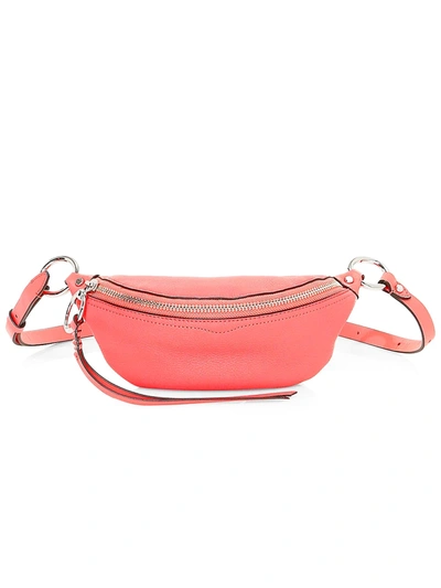 Shop Rebecca Minkoff Women's Mini Bree Leather Belt Bag In Grapefruit
