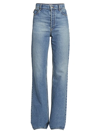 Shop Balenciaga Women's High-waist Straight Jeans In Indigo