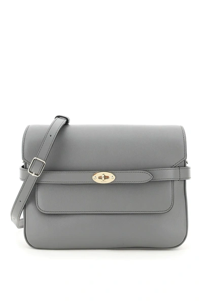 Shop Mulberry Belted Bayswater Accordion Bag In Grey