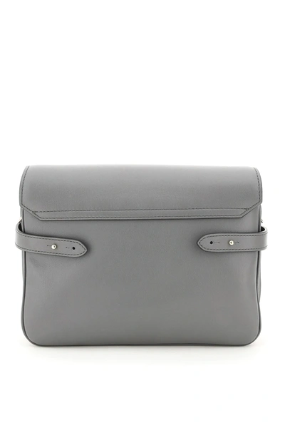 Shop Mulberry Belted Bayswater Accordion Bag In Grey