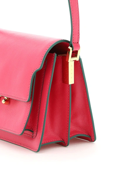 Shop Marni New Trunk Mini Shoulder Bag In Fuchsia,pink,green