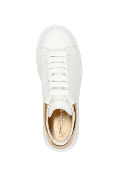 Shop Alexander Mcqueen Oversize Sneakers In White/gold