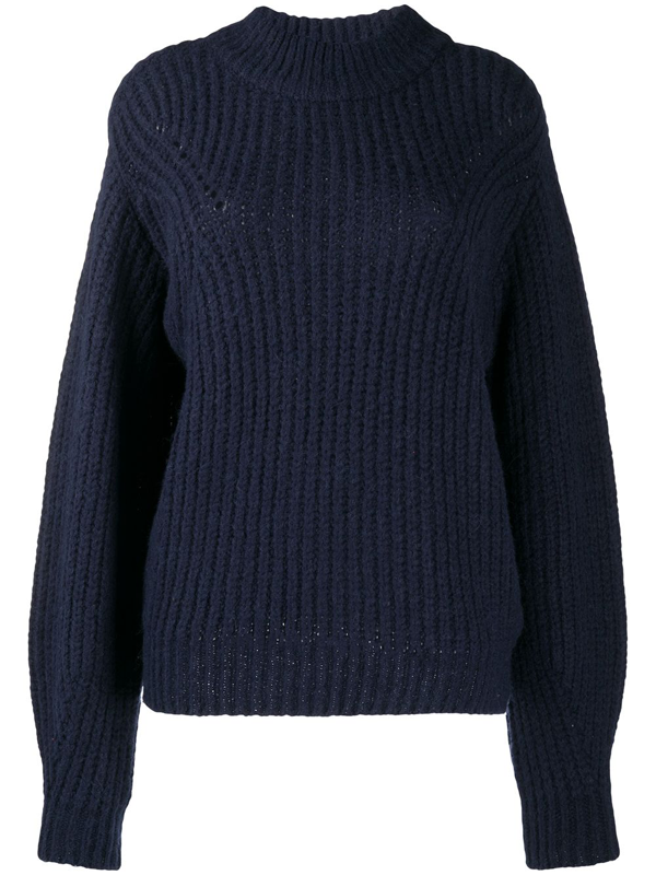 navy blue knit jumper