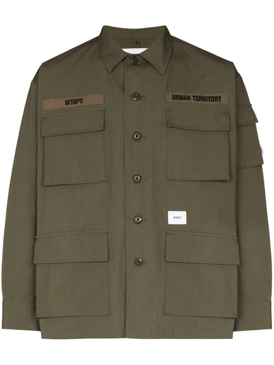 Shop Wtaps Military-style Long-sleeve Shirt In Green
