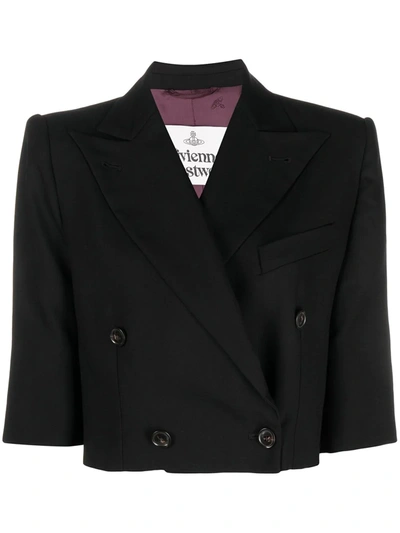 Shop Vivienne Westwood Cropped Tailored Jacket In Black