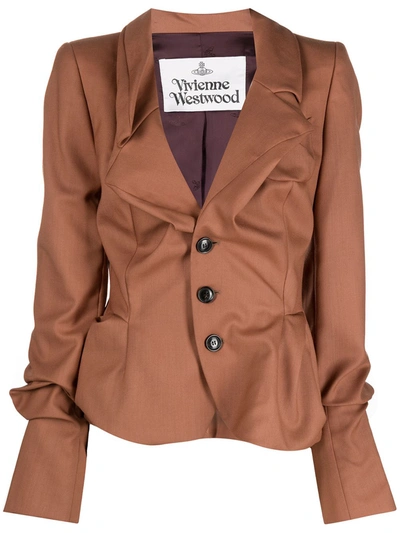 Shop Vivienne Westwood Drunken Tailor Jacket In Brown