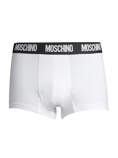 Shop Moschino Basic Logo Trunks In White
