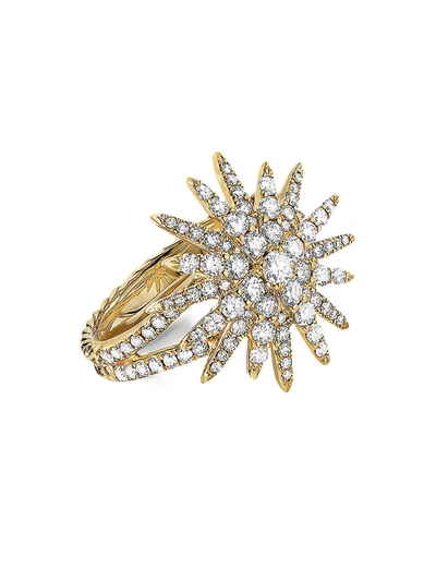 Shop David Yurman Women's The Starburst 18k Yellow Gold & Diamond Pavé Ring
