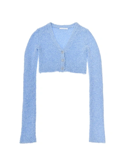 Shop Helmut Lang Women's Cropped Button-front Cardigan In Cloudless