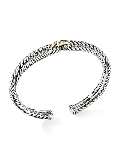 Shop David Yurman Women's Cable Loop Bracelet With 18k Yellow Gold In Silver