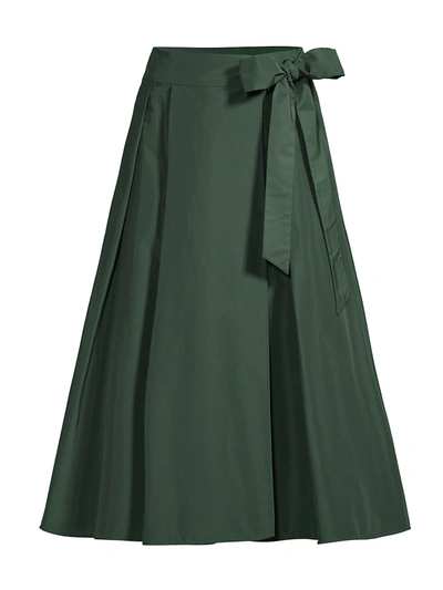Shop Max Mara Sacha Wrap-tie Skirt In Dark Green