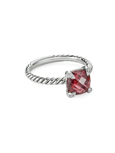 Shop David Yurman Women's Châtelaine Ring With Rhodaliate Garnet & Diamonds In Silver