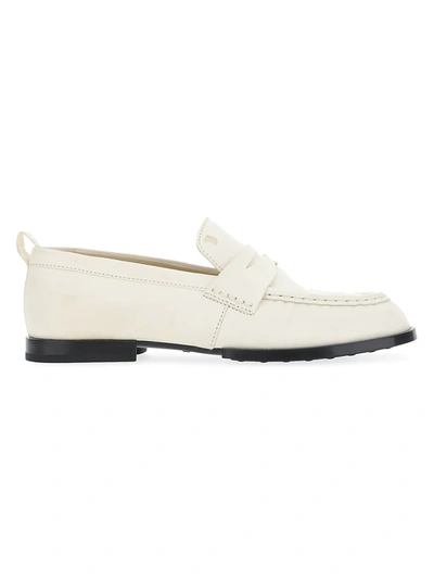 Shop Tod's Leather Penny Loafers In Mousse