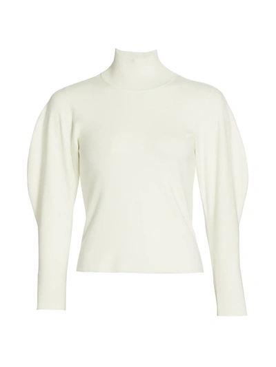 Shop A.l.c Samuel Puff-sleeve Turtleneck Sweater In White