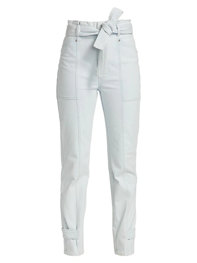 Shop A.l.c Luke Tie-waist Jeans In Bleached Blue