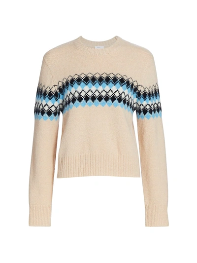 Shop A.l.c Women's Nathan Diamond Knit Sweater In Stone Arctic Blue