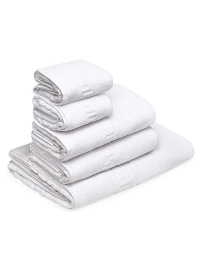 Shop Versace Medusa 5-piece Towel Set In White