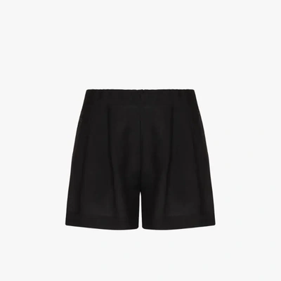 Shop Asceno Black Zurich Linen Shorts