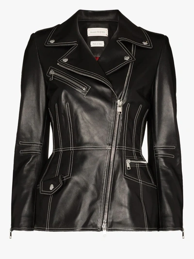 Shop Alexander Mcqueen Klassische Bikerjacke In Schwarz