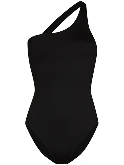 Shop Bondi Born James One-shoulder Swimsuit In Black